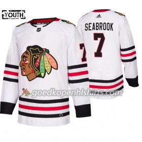 Chicago Blackhawks Brent Seabrook 7 Adidas 2019-2020 Wit Authentic Shirt - Kinderen